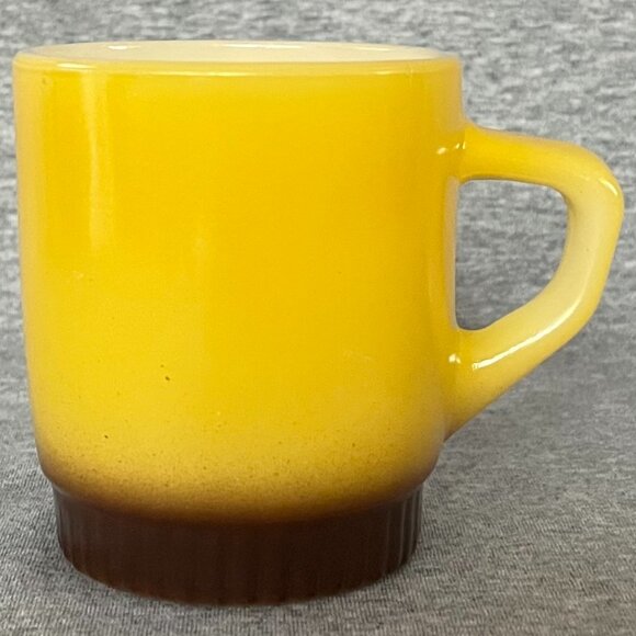Fire-King Ware Yellow Brown Ombre Coffee Cup - Picture 3 of 7